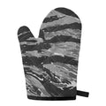 Grey Tiger Stripe Camouflage Print Single Oven Mitt