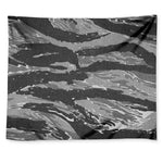 Grey Tiger Stripe Camouflage Print Tapestry