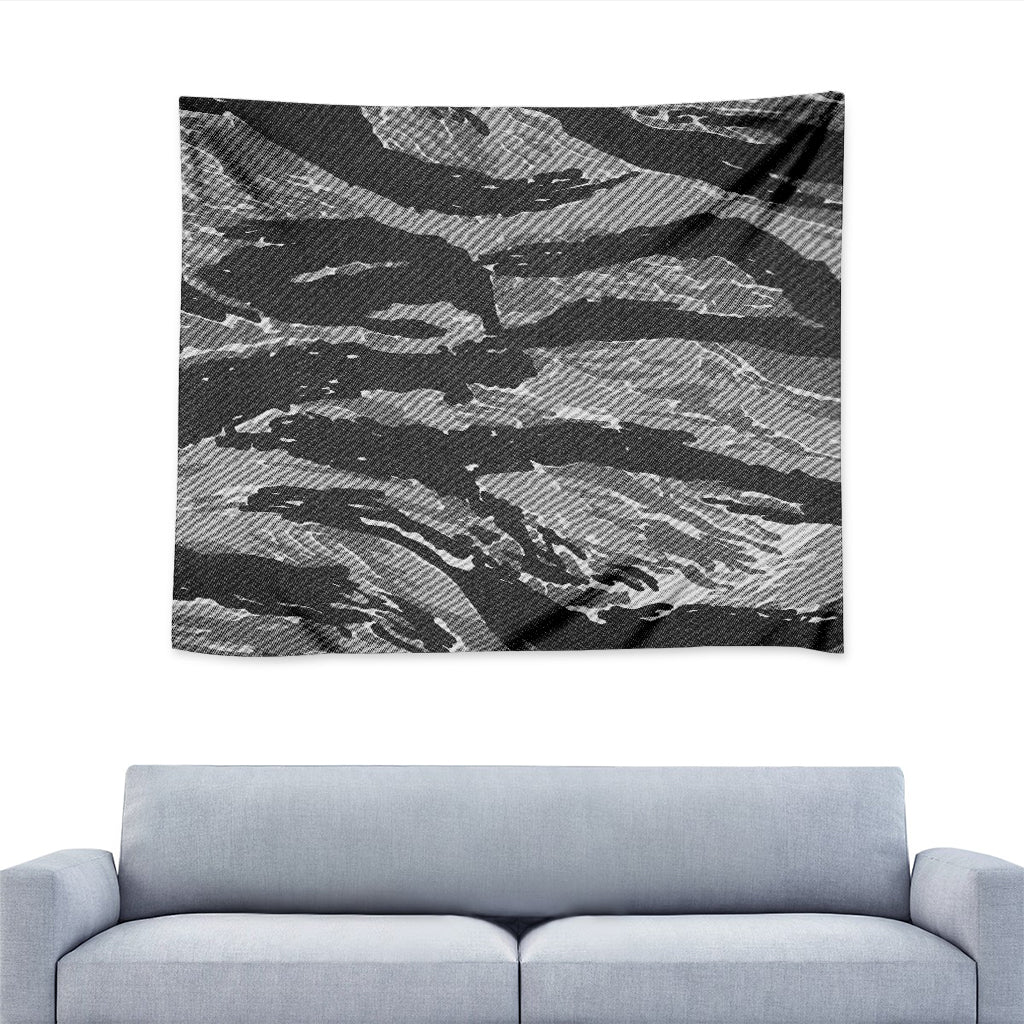 Grey Tiger Stripe Camouflage Print Tapestry