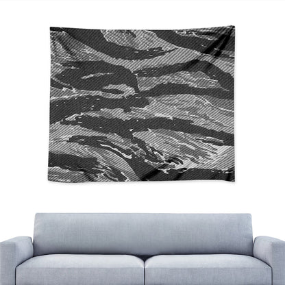 Grey Tiger Stripe Camouflage Print Tapestry