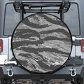 Grey Tiger Stripe Camouflage Print Tire Cover