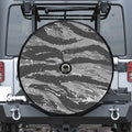 Grey Tiger Stripe Camouflage Print Tire Cover With Camera Hole