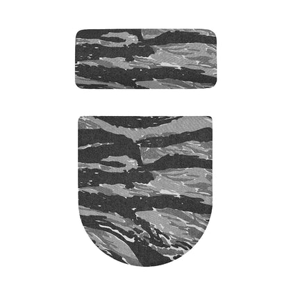 Grey Tiger Stripe Camouflage Print Toilet Lid And Tank Cover Set