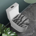 Grey Tiger Stripe Camouflage Print Toilet Lid Cover