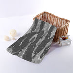 Grey Tiger Stripe Camouflage Print Towel