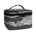 Grey Tiger Stripe Camouflage Print Travel Makeup Bag