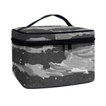 Grey Tiger Stripe Camouflage Print Travel Makeup Bag