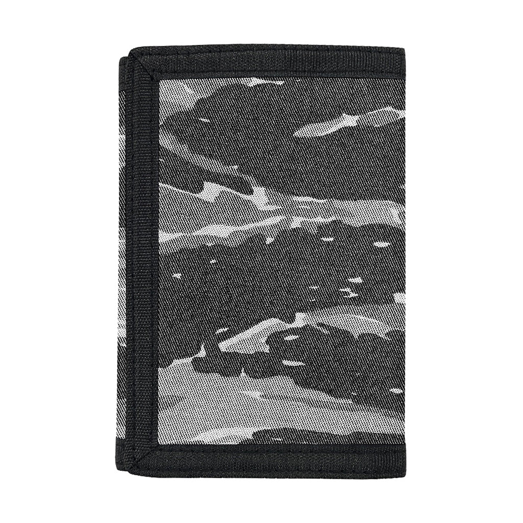 Grey Tiger Stripe Camouflage Print Trifold Wallet