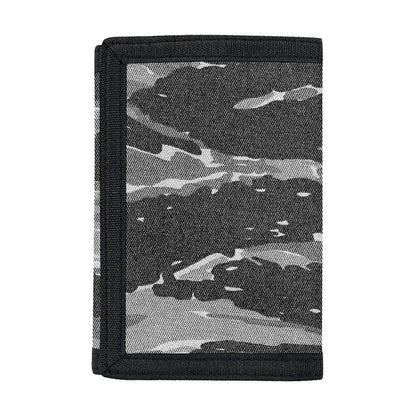 Grey Tiger Stripe Camouflage Print Trifold Wallet