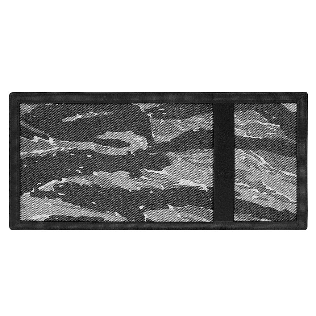 Grey Tiger Stripe Camouflage Print Trifold Wallet