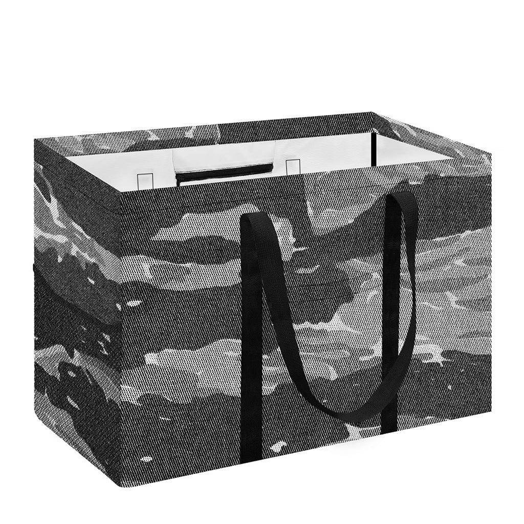 Grey Tiger Stripe Camouflage Print Utility Tote Bag