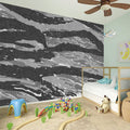 Grey Tiger Stripe Camouflage Print Wall Sticker