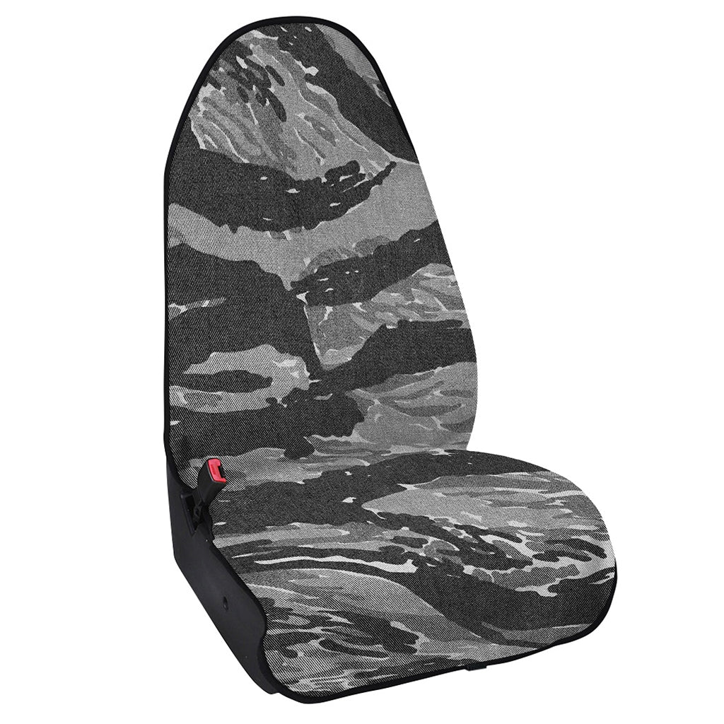 Grey Tiger Stripe Camouflage Print Waterproof Car Seat Cover