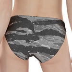Grey Tiger Stripe Camouflage Print Women's Panties