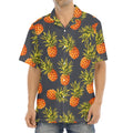 Grey Watercolor Pineapple Pattern Print Aloha Shirt