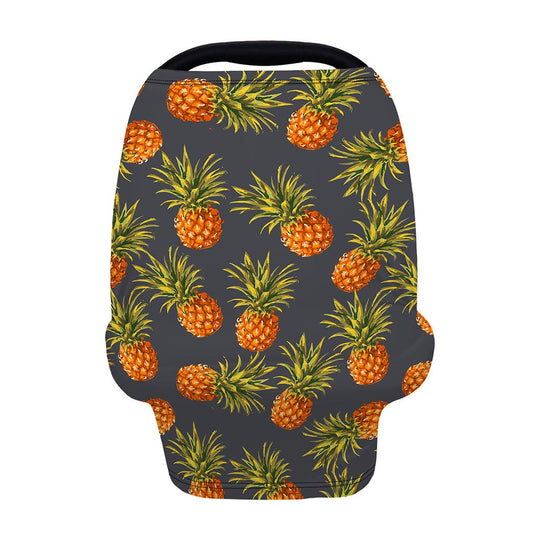 Grey Watercolor Pineapple Pattern Print Baby Seat Cover
