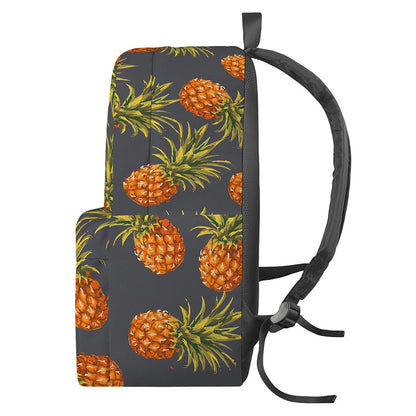 Grey Watercolor Pineapple Pattern Print Backpack