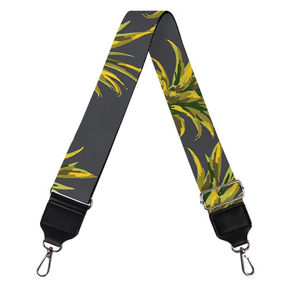 Grey Watercolor Pineapple Pattern Print Bag Strap