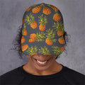 Grey Watercolor Pineapple Pattern Print Baseball Cap