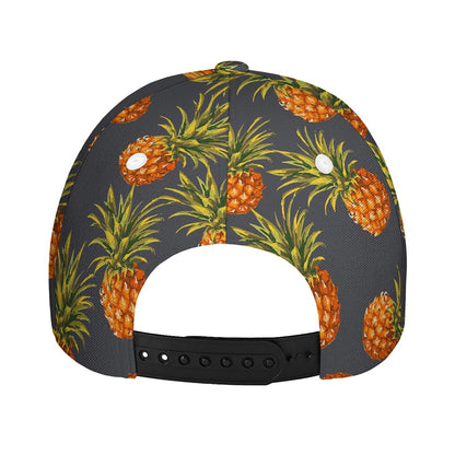 Grey Watercolor Pineapple Pattern Print Baseball Cap