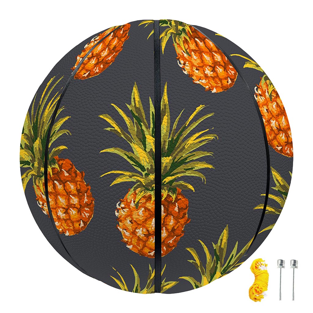 Grey Watercolor Pineapple Pattern Print Basketball