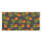 Grey Watercolor Pineapple Pattern Print Beach Towel
