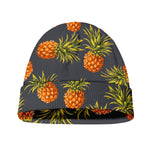 Grey Watercolor Pineapple Pattern Print Beanie