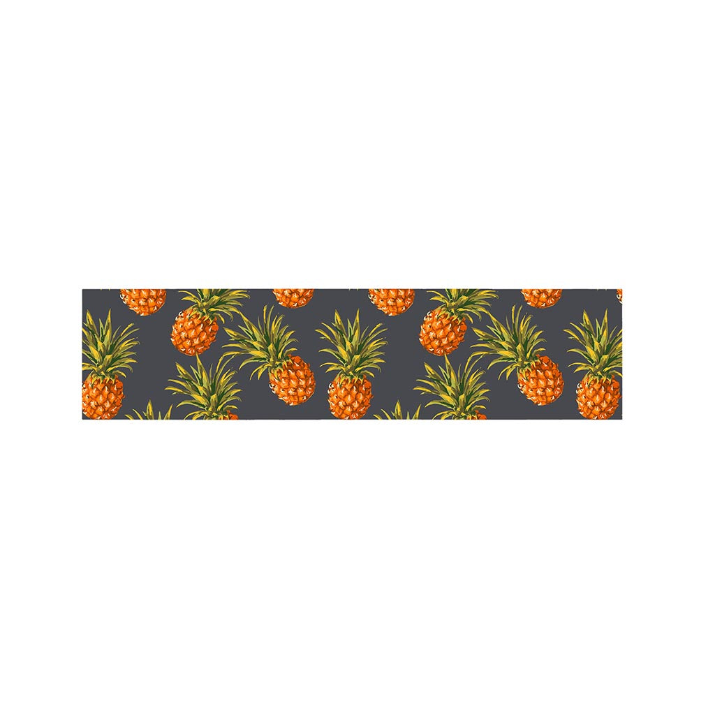 Grey Watercolor Pineapple Pattern Print Bed Runner