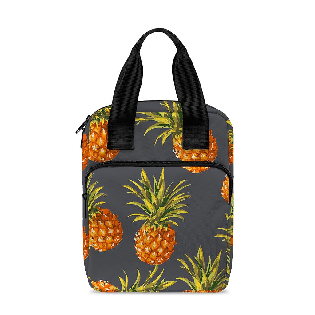 Grey Watercolor Pineapple Pattern Print Bible Tote Bag
