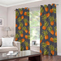 Grey Watercolor Pineapple Pattern Print Dimout Grommet Curtains