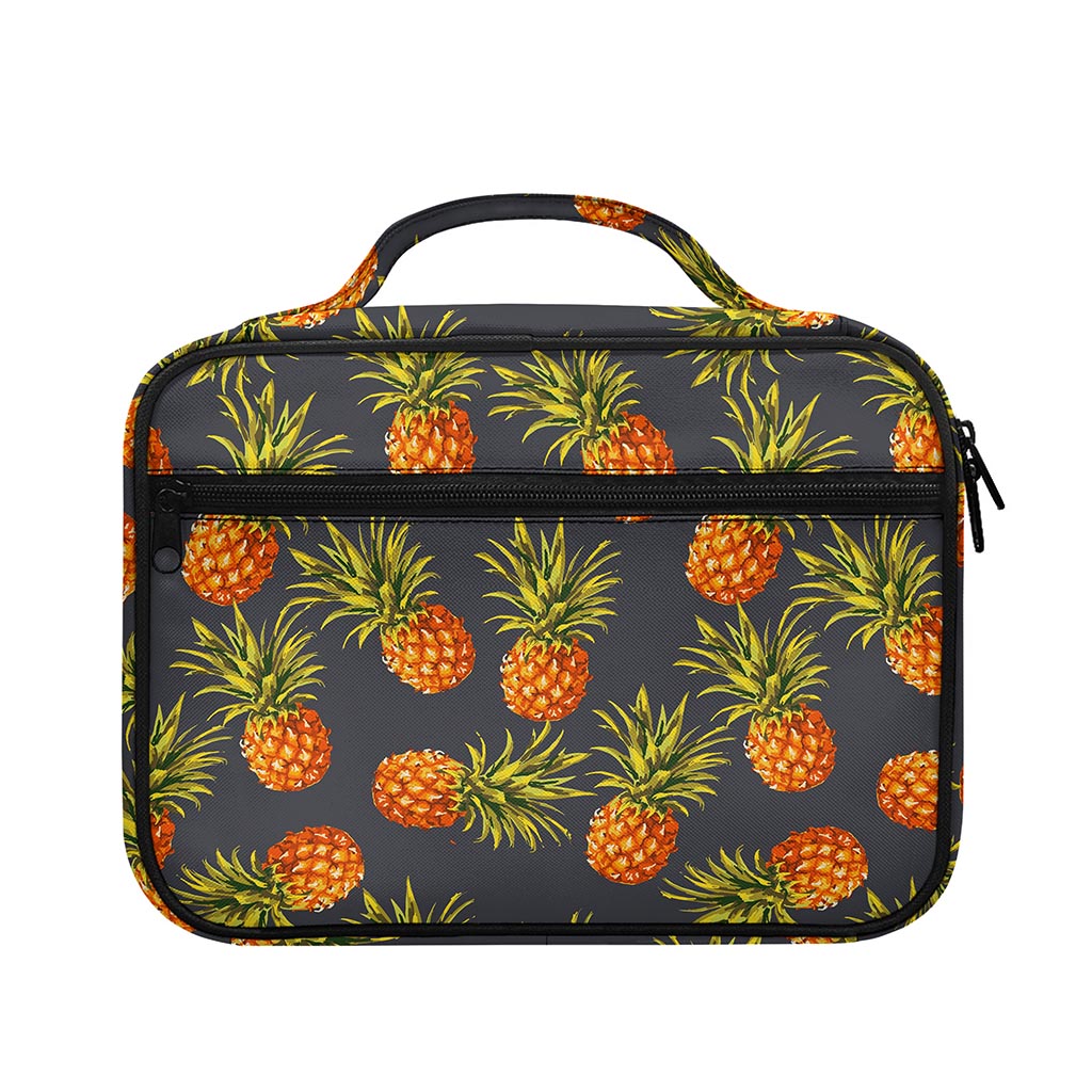 Grey Watercolor Pineapple Pattern Print Briefcase Bible Bag