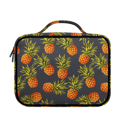 Grey Watercolor Pineapple Pattern Print Briefcase Bible Bag