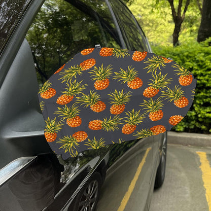Grey Watercolor Pineapple Pattern Print Car Side Mirror Covers