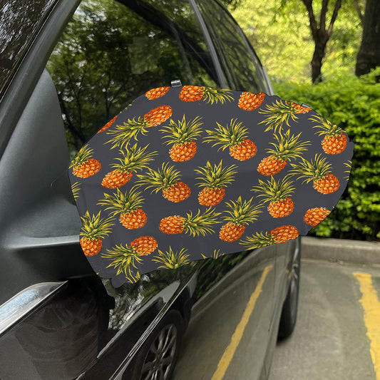 Grey Watercolor Pineapple Pattern Print Car Side Mirror Covers