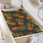Grey Watercolor Pineapple Pattern Print Changing Pad Cover