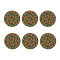 Grey Watercolor Pineapple Pattern Print Coaster Set