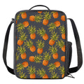 Grey Watercolor Pineapple Pattern Print Crossbody Lunch Bag