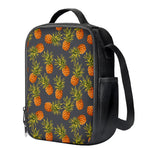 Grey Watercolor Pineapple Pattern Print Crossbody Lunch Bag