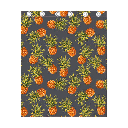 Grey Watercolor Pineapple Pattern Print Curtain