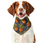Grey Watercolor Pineapple Pattern Print Dog Bandana