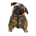 Grey Watercolor Pineapple Pattern Print Dog Zip Up Jacket