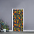 Grey Watercolor Pineapple Pattern Print Door Sticker