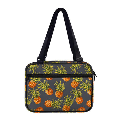 Grey Watercolor Pineapple Pattern Print Double Strap Bible Bag