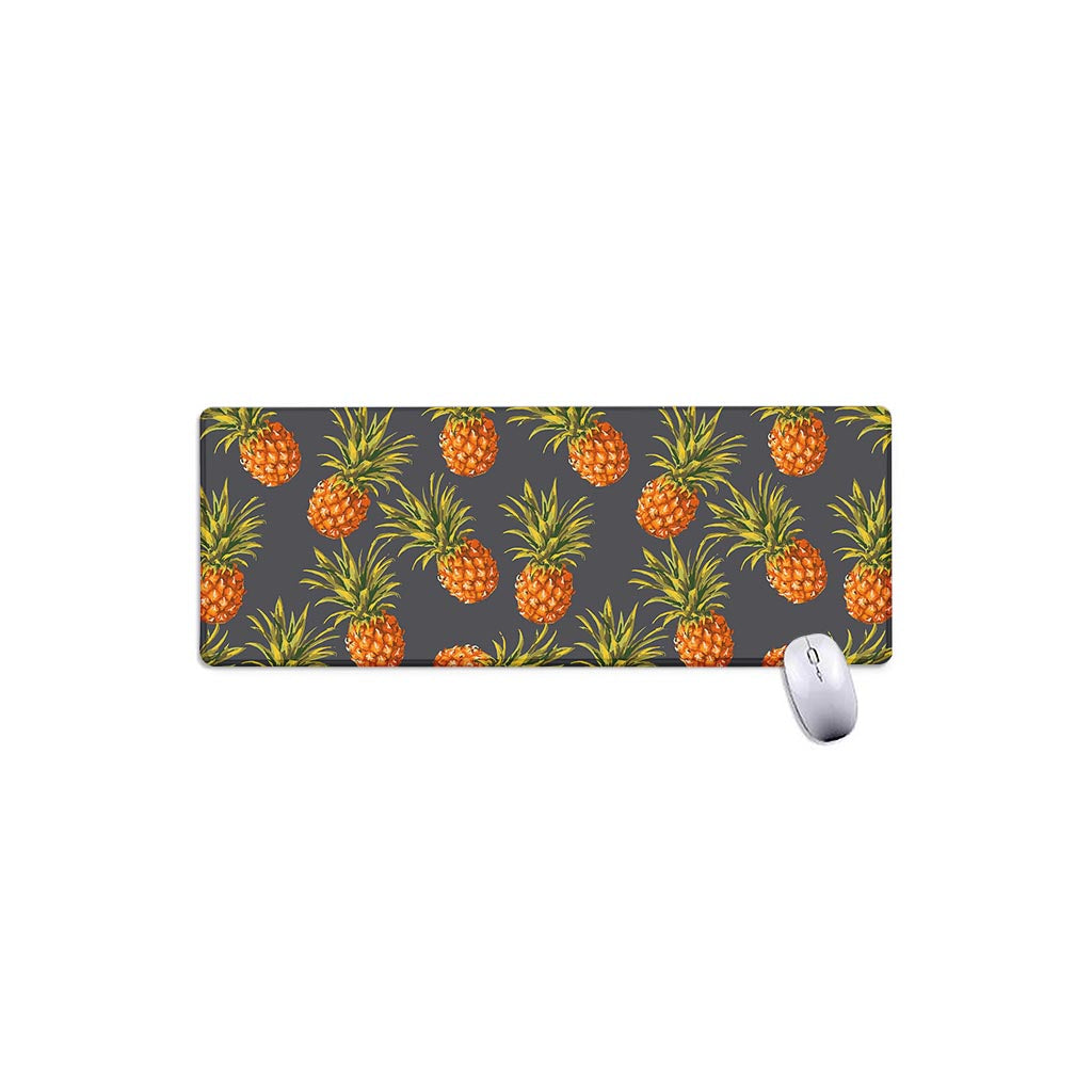 Grey Watercolor Pineapple Pattern Print Extended Mouse Pad