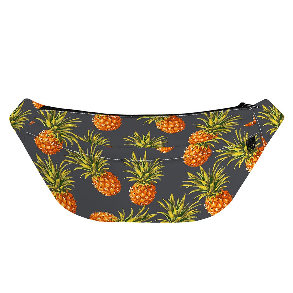 Grey Watercolor Pineapple Pattern Print Fanny Pack