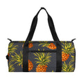 Grey Watercolor Pineapple Pattern Print Gym Bag