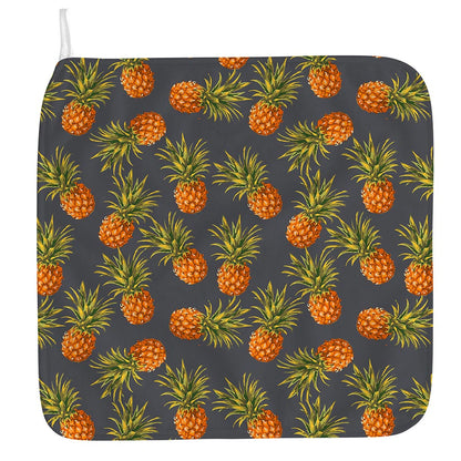 Grey Watercolor Pineapple Pattern Print Hand Towel