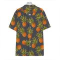 Grey Watercolor Pineapple Pattern Print Hawaiian Shirt