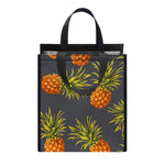 Grey Watercolor Pineapple Pattern Print Insulated Lunch Tote