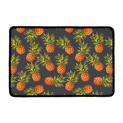 Grey Watercolor Pineapple Pattern Print Kitchen Mat